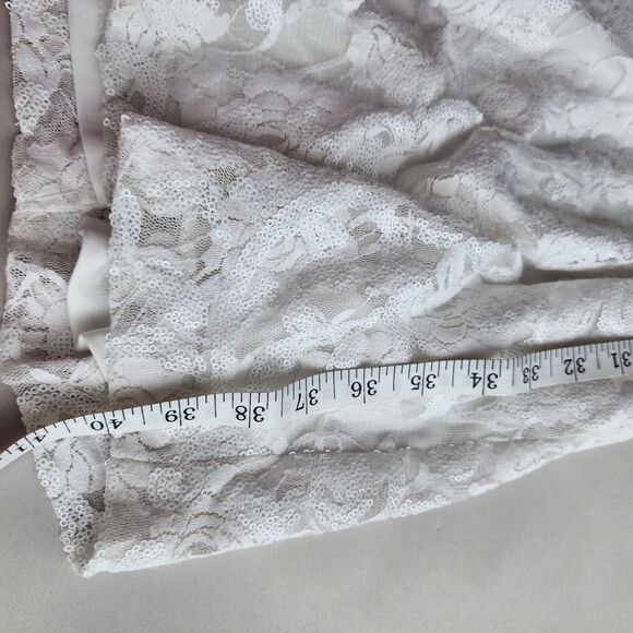 NWT Eliza J midi Dress lace sequin White, size 8 Bow - Picture 12 of 13